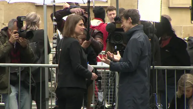 Rory Stewart being interviewed outside the BBC