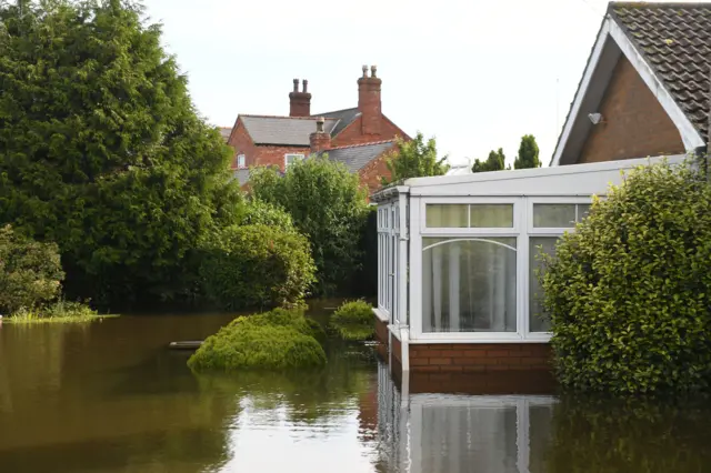 A flooded house