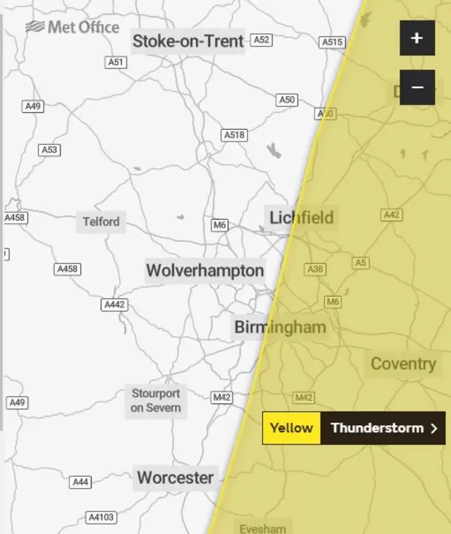 Weather warning map