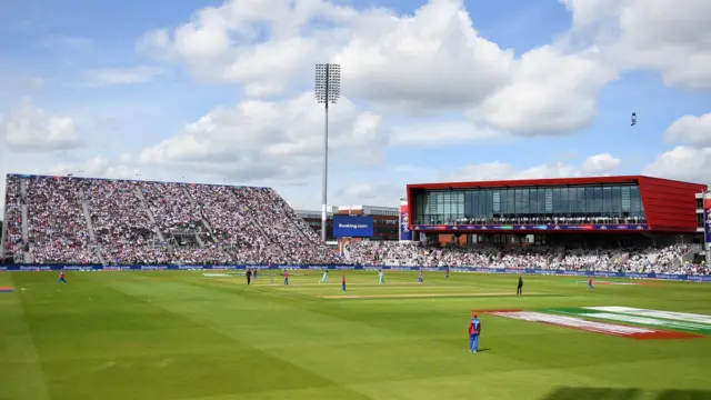 Afghanistan in action against England at Old Trafford