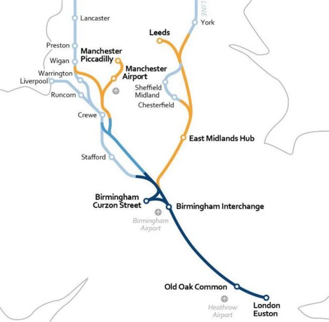 HS2 proposed route map