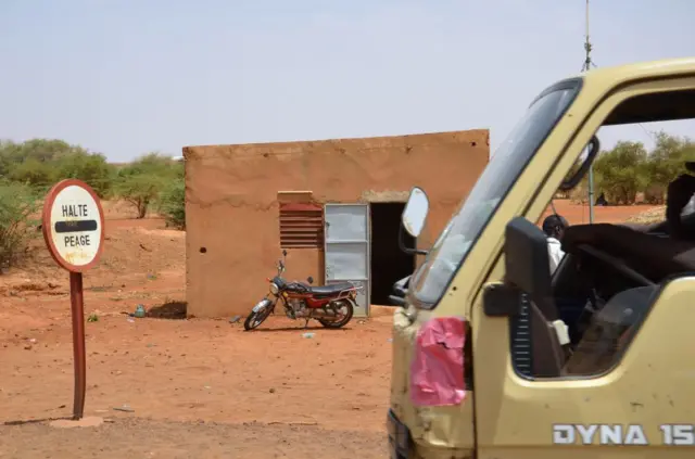 The police checkpoint where the officers were killed