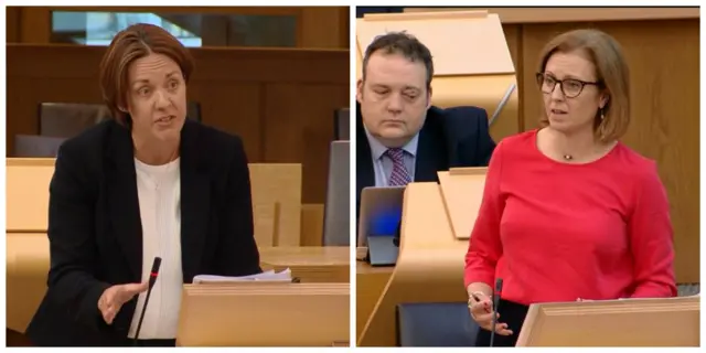 Labour MSP Kezia Dugdale disagrees with Tory MSP Rachael Hamilton