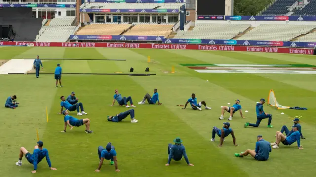 South Africa's players attend a training session at Edgbaston in Birmingham