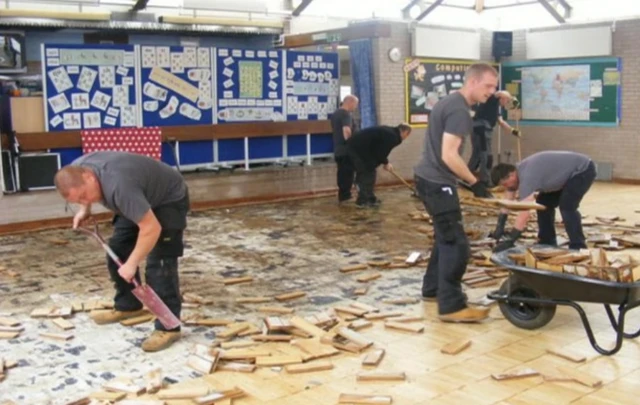 Clear-up work at Oakwood Infant and Nursery School