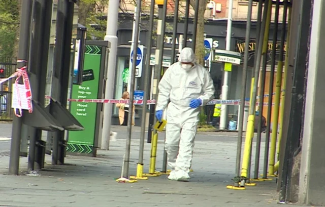 Forensics officer at crime scene