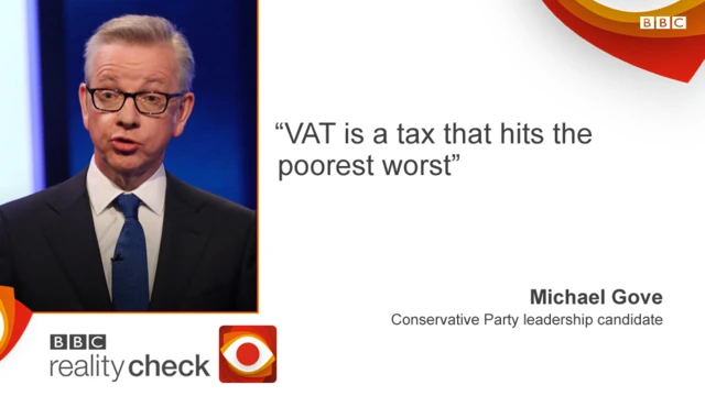 Michael Gove saying: VAT is a tax that hits the poorest worst