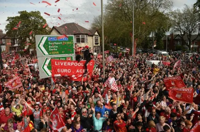 Crowds in Liverpool