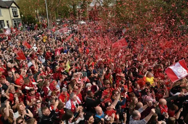 Crowds in Liverpool