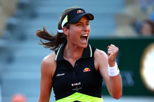 Johanna Konta celebrates