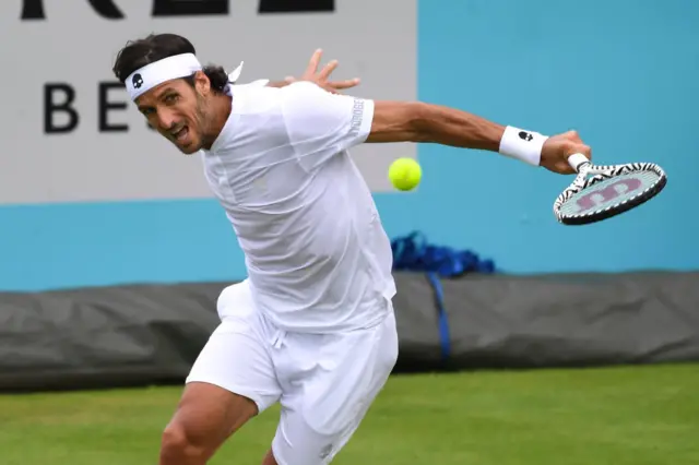 Lopez hits a backhand