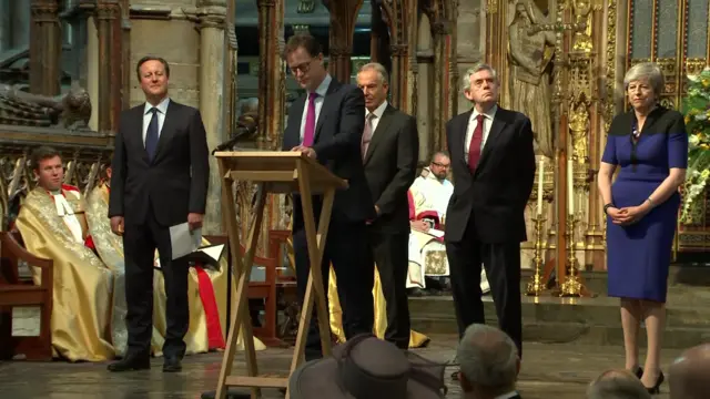 David Cameron, Nick Clegg, Tony Blair, Gordon Brown and Theresa May