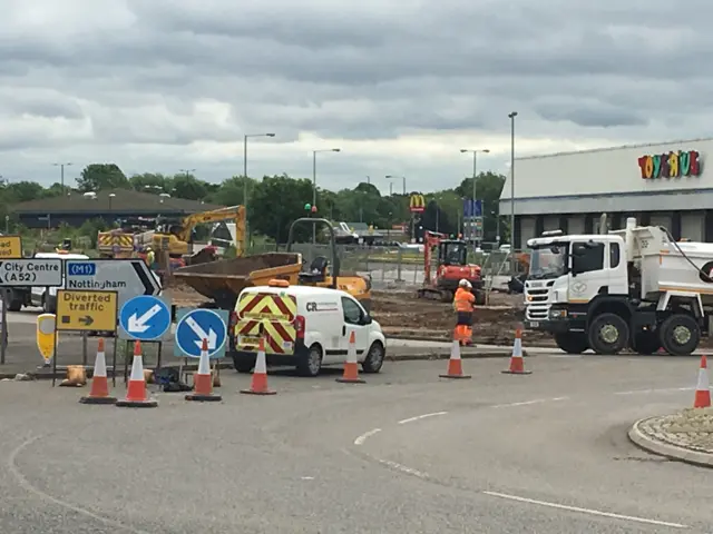 Construction work at Wyvern retail park