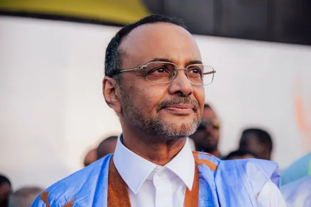 Mohamed Ould Boubacar looks on during a campaign rally in Nouakchott