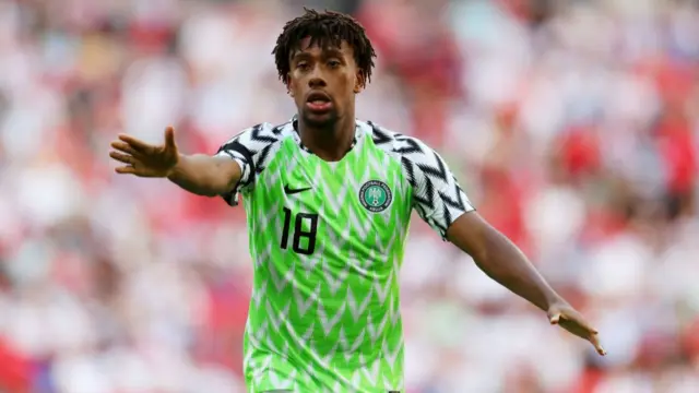 Arsenal midfielder Alex Iwobi in action for Nigeria
