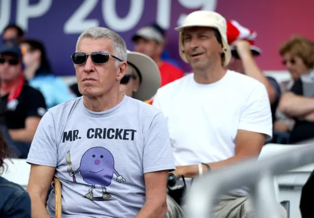 England fans in the stands during the ICC Cricket World Cup group stage match at Headingley, Leeds