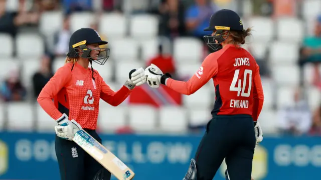 England's Amy Jones and Danielle Wyatt