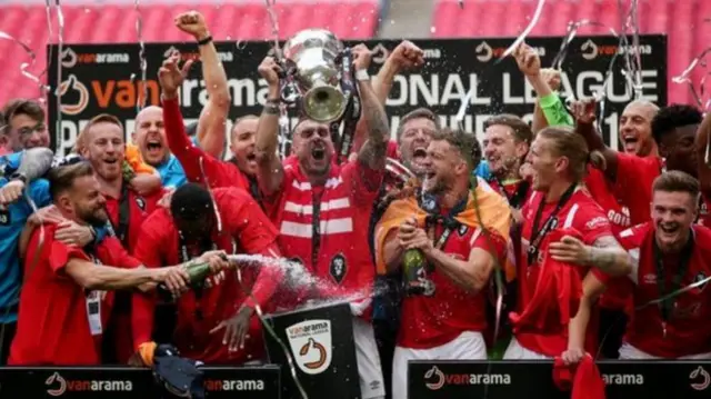 Salford celebrating promotion