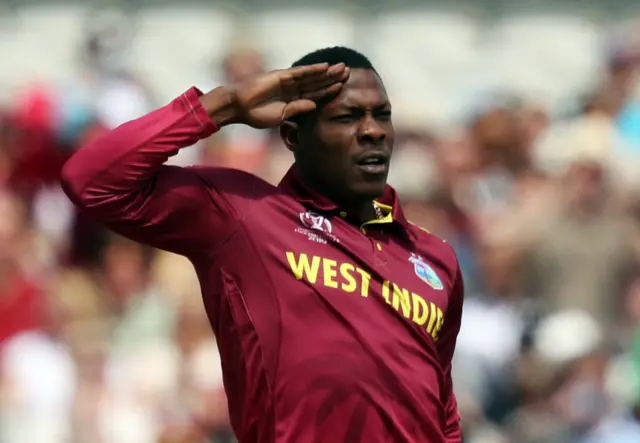 West Indies' Sheldon Cottrell