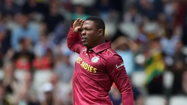 West Indies' Sheldon Cottrell