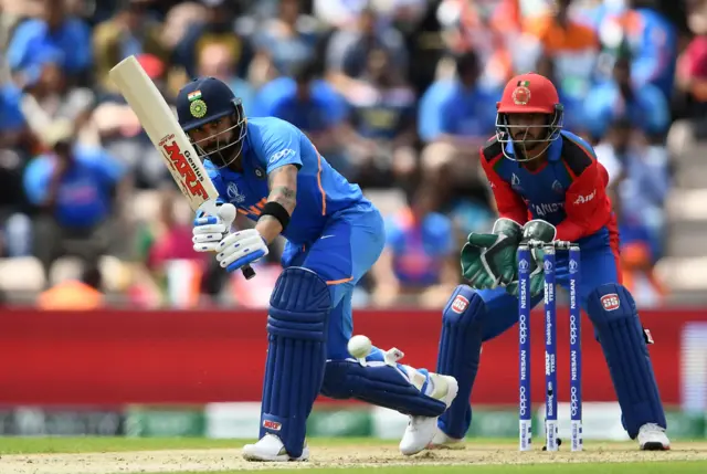 Virat Kohli of India bats during the Group Stage match of the ICC Cricket World Cup 2019 between India and Afghanistan