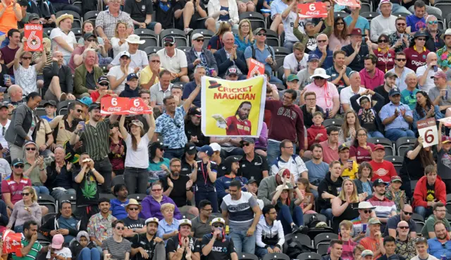 Supporters of West Indies' Chris Gayle