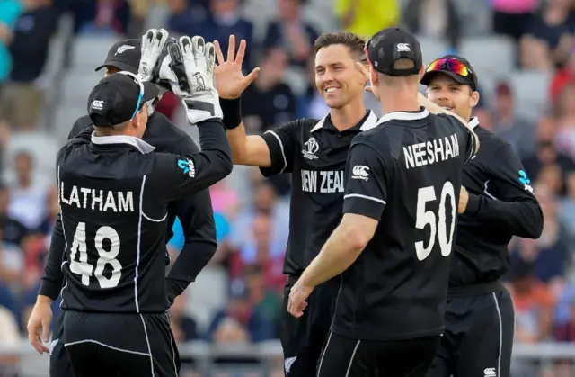 New Zealand's Trent Boult celebrates