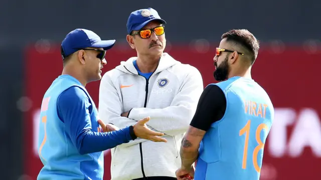 Kohli, Shastri, Dhoni