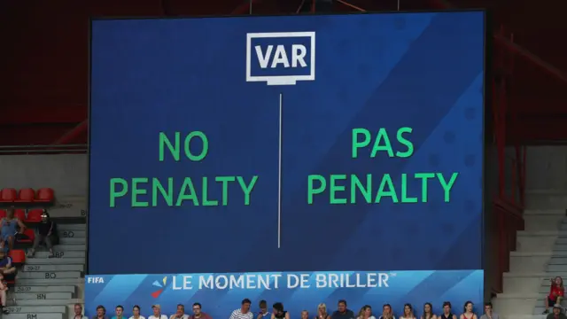 VAR check during England v Cameroon