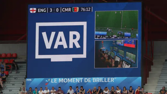 VAR check during England v Cameroon