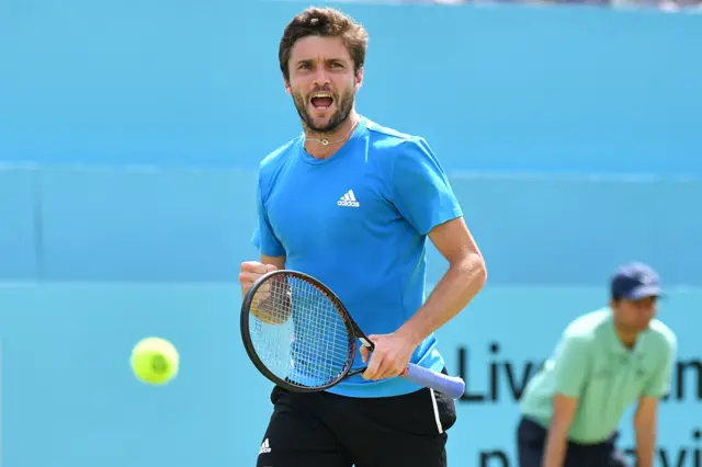Gilles Simon celebrates