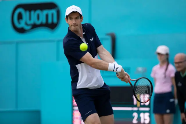 Murray hits a backhand