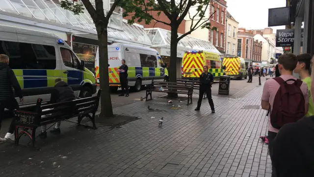 Emergency services outside Crowngate