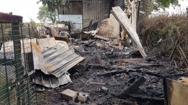 The barn after the fire