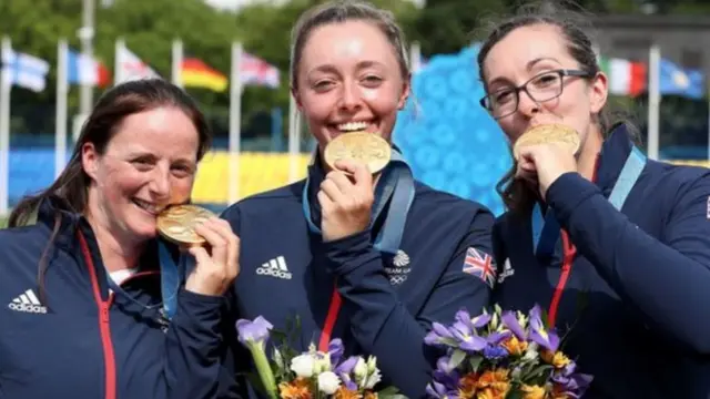 Naomi Folkard (left), Bryony Pitman (centre) and Sarah Bettles