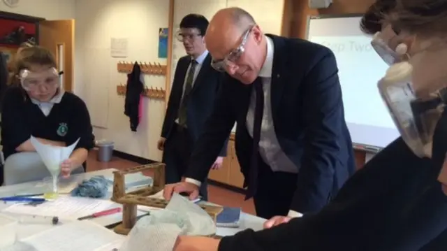 John Swinney in classroom