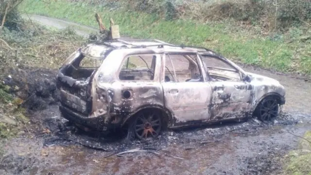 Burnt out car