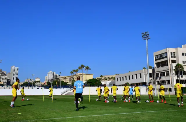 Guinea training at the Alexandria Stadium yesterday