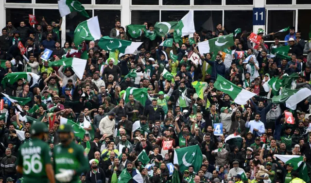 Pakistan flags in the crowd at Edgbaston