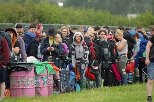 Glastonbury queues