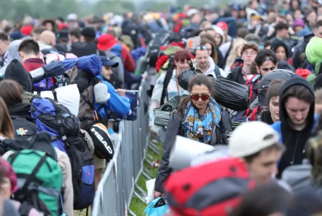 Glastonbury queues