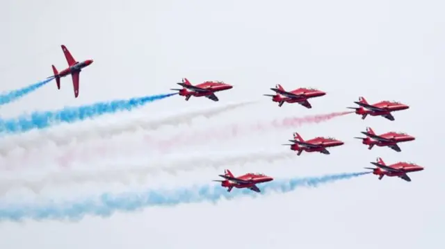 Red Arrows in formation