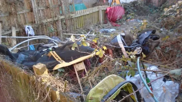 Rubbish at a property on Lansdowne Road in Leicester