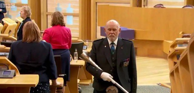 The mace leaves the chamber