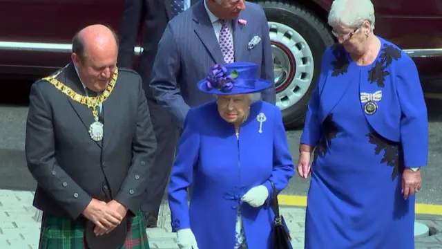 Queen and Prince Charles arrive