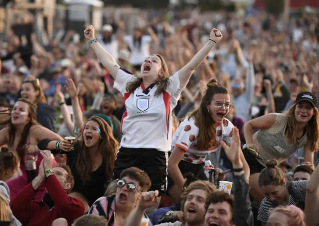 England fans at Glastonbury