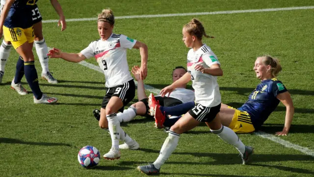 Svenja Huth on the ball