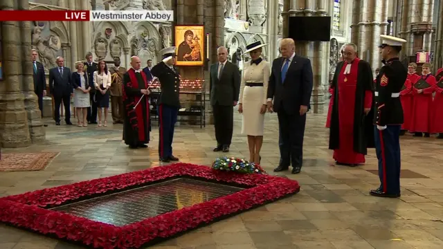 Donald Trump lays wreath at tomb of the unknown soldier