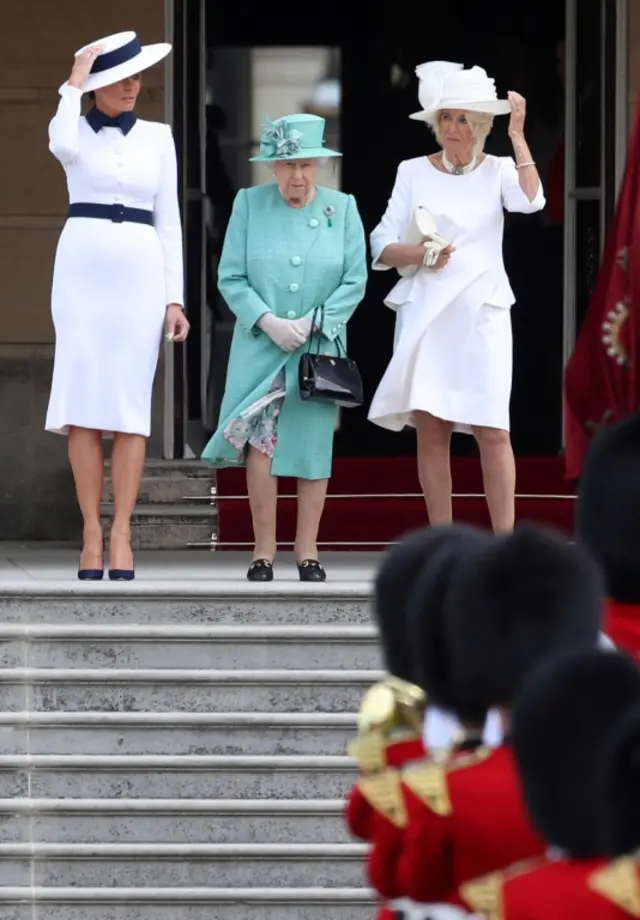 Melania Trump, the Queen and the Duchess of Cornwall