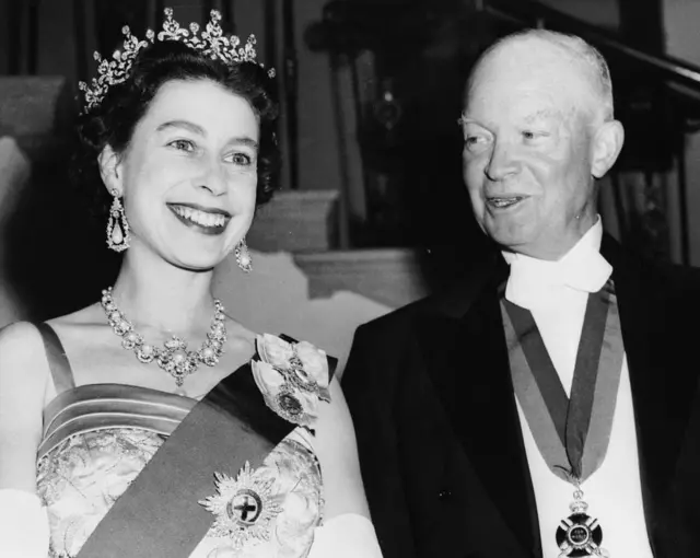 Queen meeting President Dwight D Eisenhower